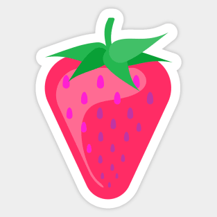 Cute Strawberry Flat Design Sticker